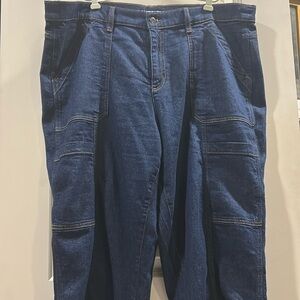 NWOT Lands’ End HighRiseHighWaist crop deep pockets UtilityCargo ankle jeans 22W